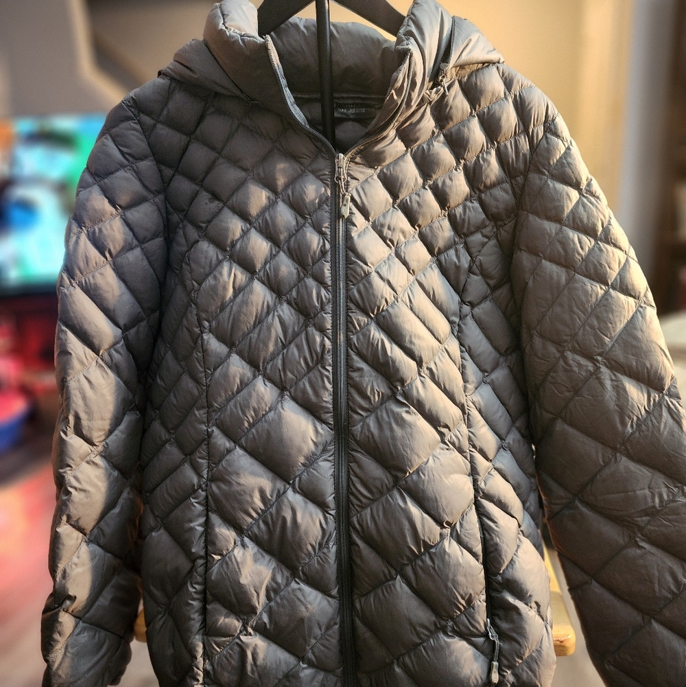 Heat Keep Gray Quilted Puffer Jacket Packable